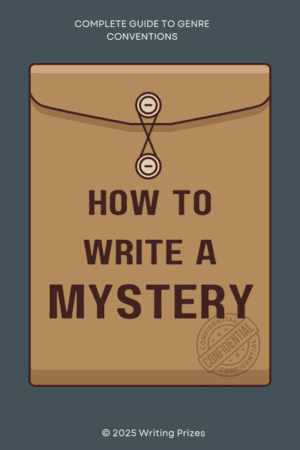 How to write a mystery — complete guide to genre conventions featuring a confidential folder from Writing Prizes