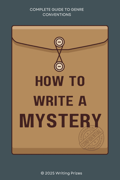 How to write a mystery — complete guide to genre conventions featuring a confidential folder from Writing Prizes