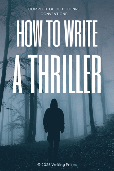 How to write a thriller — complete guide to genre conventions featuring a shadowy figure in fog from Writing Prizes